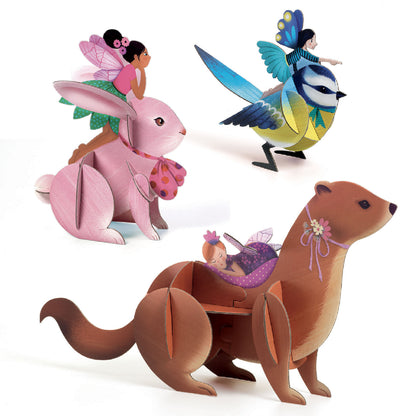 Djeco Fairy Box 3D állatfigurák és tündérek kreatív készlet