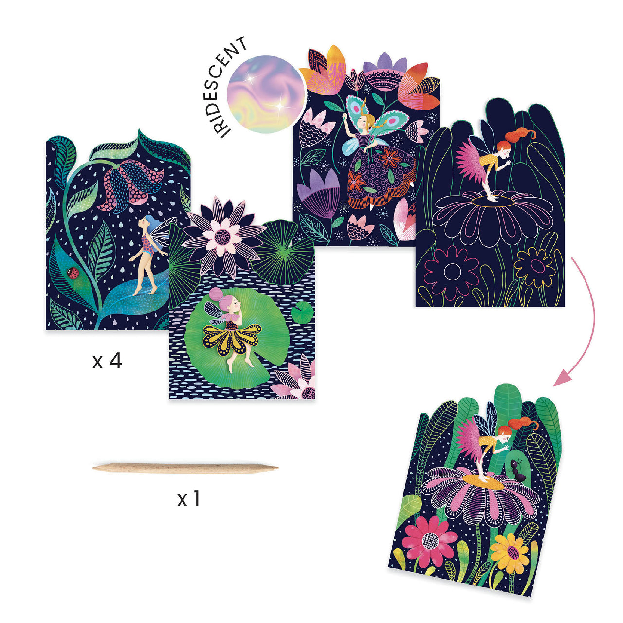 Djeco Fairy Box irizáló karckép készítő kreatív játék