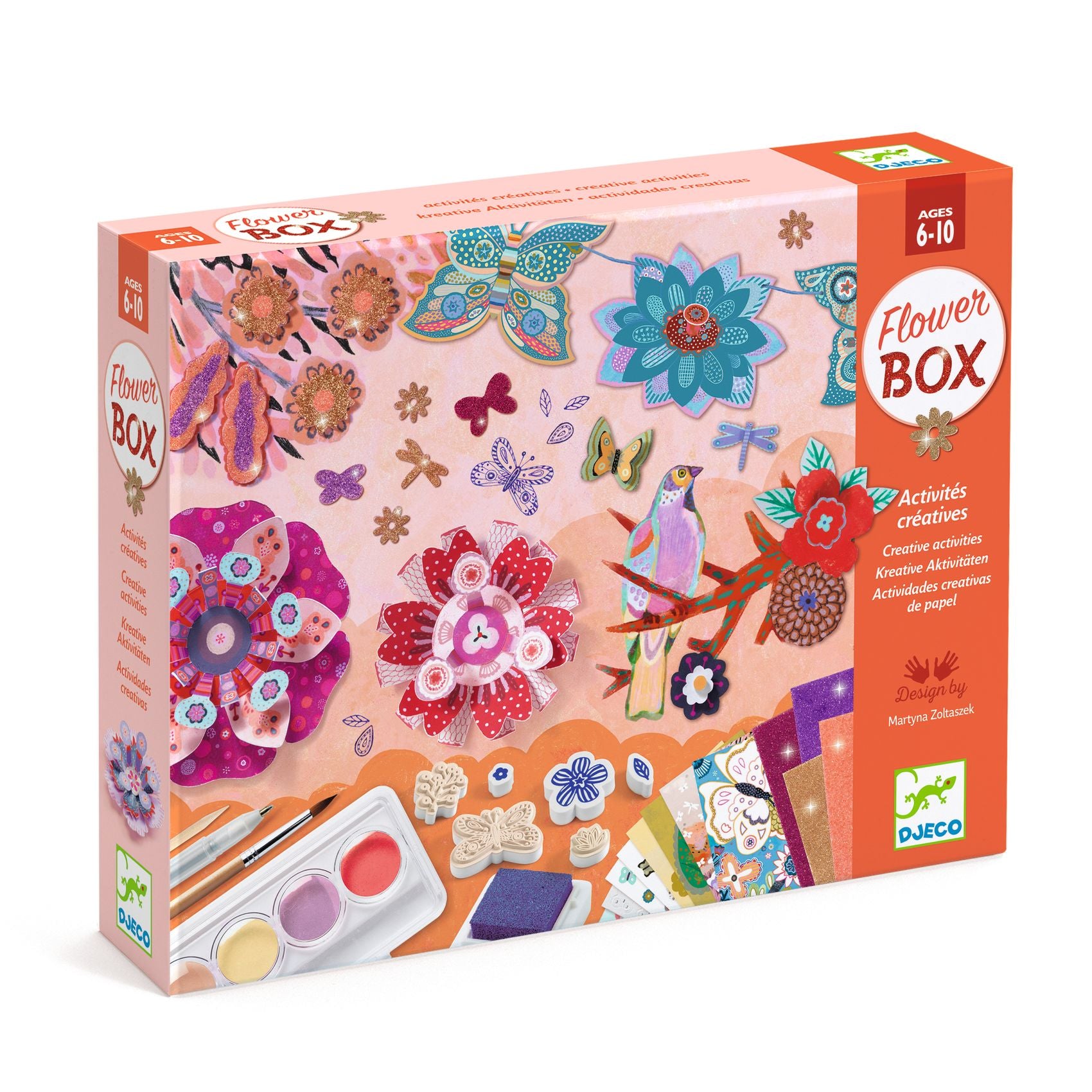 Djeco Flower Box kreatív műhely 6 technikával egy dobozban