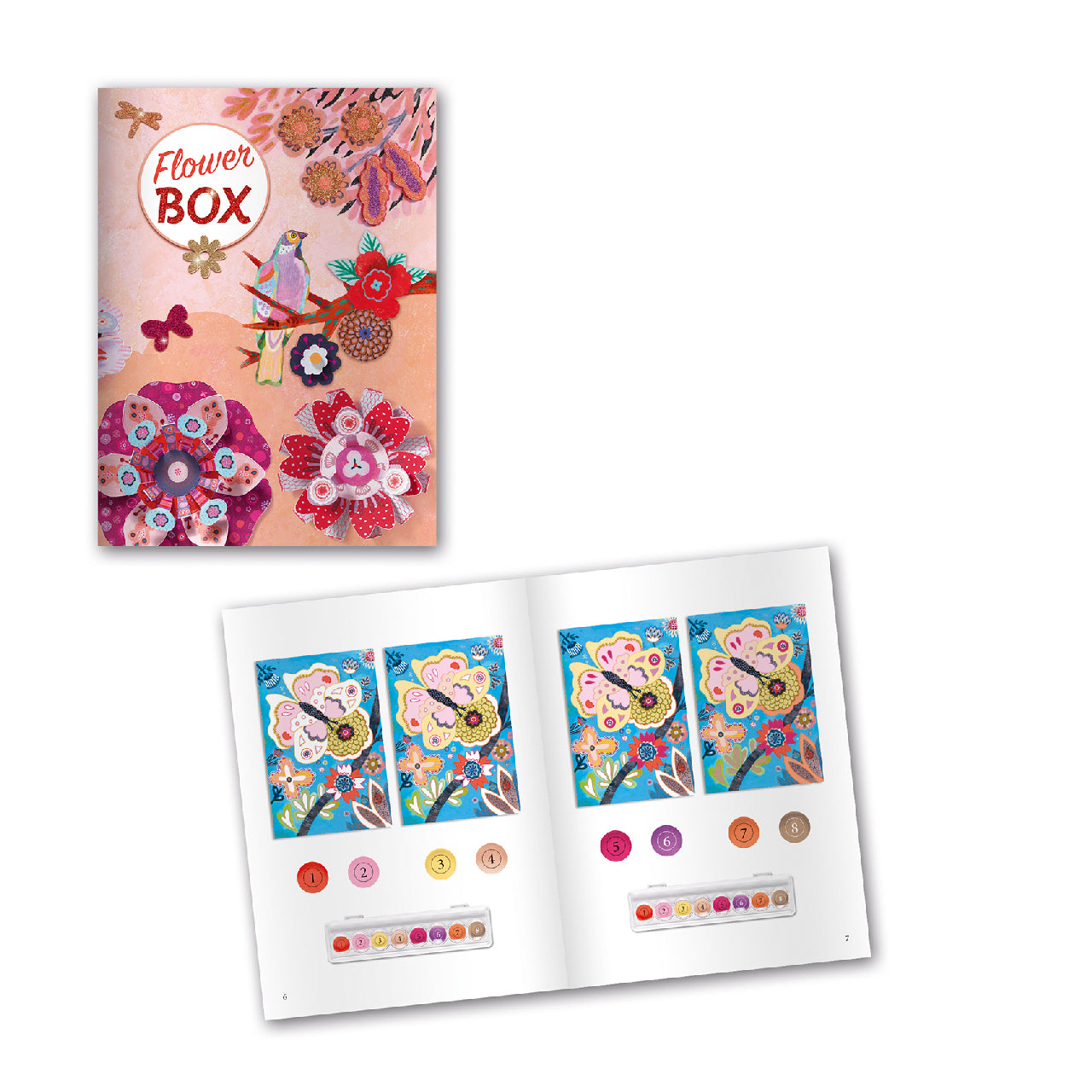 Djeco Flower Box kreatív készlet útmutatófüzete