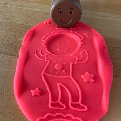 Érzelmek gyurmahengerek boldog figura lenyomata gyurmában